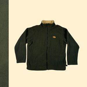 1990s L Browning fleece zip up, vintage green zip up mens outdoors jacket